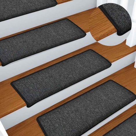 vidaXL Stair Mats 15 pcs 65x21x4 cm Anthracite Rectangular Edge (1/5)
