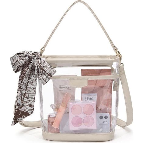 Sac de plage transparent avec fermeture éclair et poignées, idéal pour le travail les voyages la. (1/4)