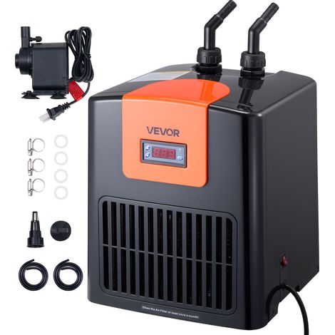 VEVOR Refroidisseur Chauffage Aquarium 200 L, avec Pompe a Eau a Haut Debit, Compresseur, Evaporateur en Titane, Accessoires Complets, Refroidissement Rapide pour Aquarium, Axolotl, Recif Corallien (1/5)