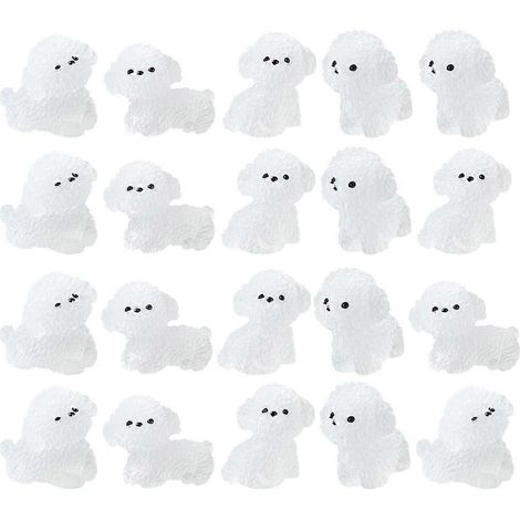Lot de 20 figurines miniatures de chiens phosphorescents, adorables figurines miniatures de chiens, décorations animales (1/5)