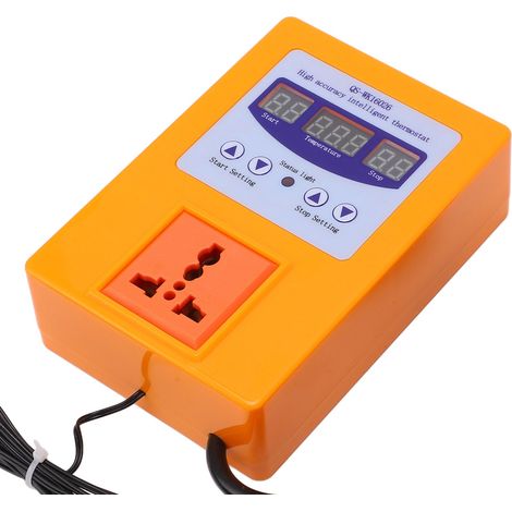 Régulateur de température automatique intelligent, thermostat numérique précis, alimentation large plage de tension, 110-240 V CA, prise UE, orange (1/5)