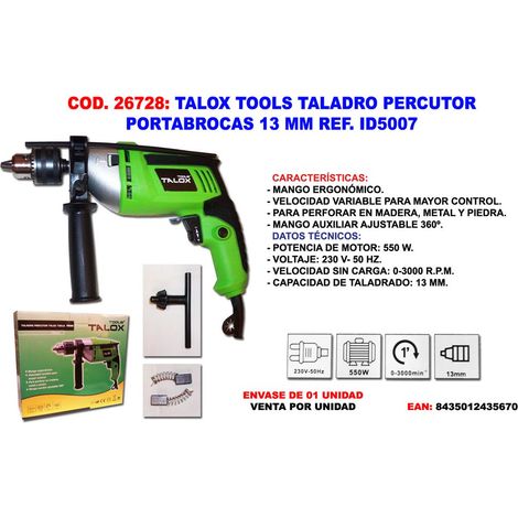 Talox Tools 550 W Bohrhammer mit 13 mm Bohrfutter ID5007