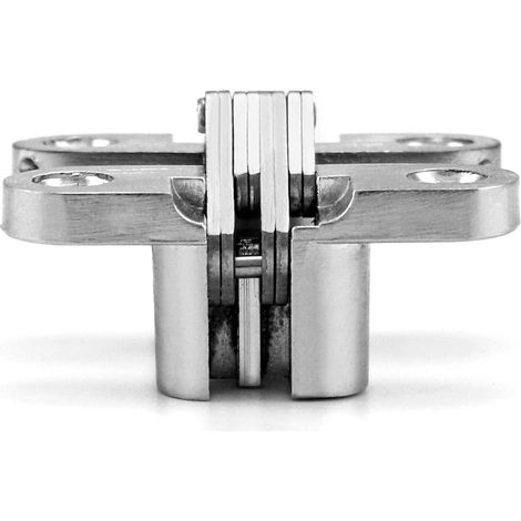 Lot de charnières invisibles, charnières en croix, charnières cachées, compatibles avec meubles, ferrures, portes en bois, armoires, penderies, boîtes en bois, 43,7 mm (1/3)