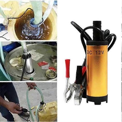 Elektrische Tauchpumpe mit 12 V/24 V zum Fördern von Kraftstoff, Wasser, Diesel und Öl, aus Edelstahl, tragbar und robust, geeignet für Fahrzeuge und Werkstätten. (1/4)