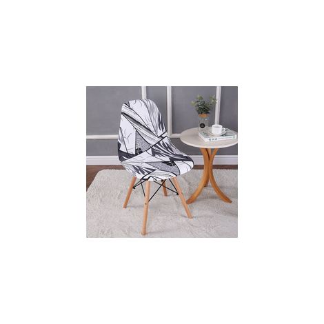 TAISHENGDA-Lot de 2 housses de chaise extensibles motif coquillage, housse de chaise moderne imprimée antidérapante et anti-poussière (1/5)