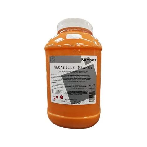 Le Plus De L'Entretien – Gel nettoyant surpuissant Kemnet Mecabille Orange 5L – Pour surfaces très encrassées – Bidon professionnel