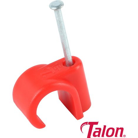 Talon Nail In Pipe Clips Red - 15mm