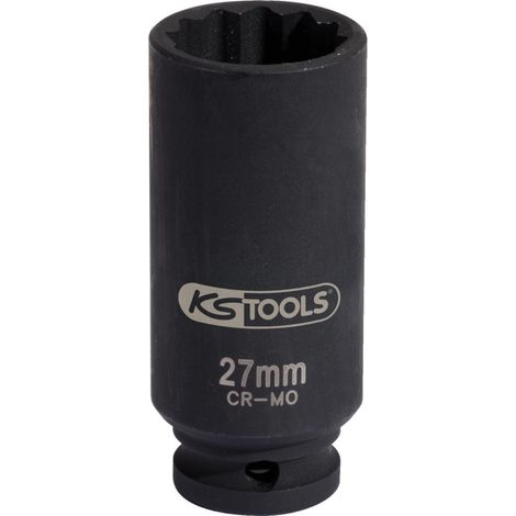 Kstools – Douille à choc spéciale cardans 1/2" – Longueur 85 mm – Acier chrome-molybdène – Pour clés à chocs Mercedes – Norme DIN 3120, ISO 1174