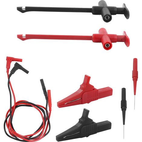 Kit de cordons de test, en laiton, PVC et PA, cordons de test pour multimètre, tension maximale 30 VCA-60 VCC, courant maximal 19 A. (1/5)