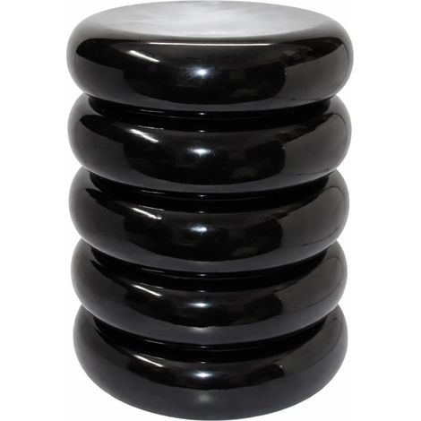 Mesa auxiliar y taburete Relaxdays, diseño Bubble, decoración para salón, HxD: 45 x 31 cm, metal, negro