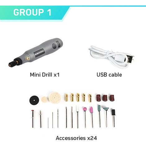 EASYCOMFORT Mini Perceuse Électrique Sans Fil 3,6V - Broyeur, Ensemble d'Accessoires pour Outils Électriques (1/5)