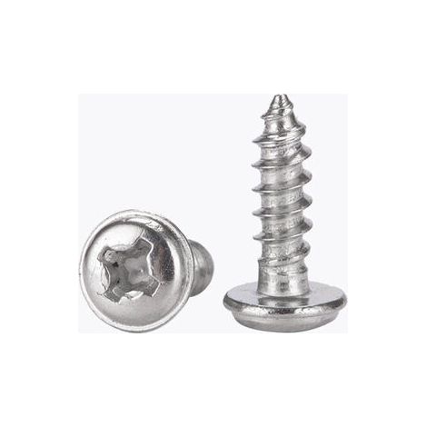 2,6x8mm Vis auto-taper à la tête de la casserole Phillips avec une vis de laveuse 304 Fixations d'acier inoxydable Boulons 50pcs (1/4)