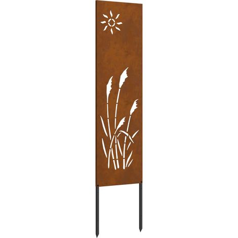 vidaXL Pantalla de Privacidad para Jardín Calado Oxidado 32 x 140 cm (1/2)