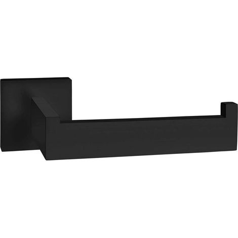Quadratischer Toilettenpapierhalter aus mattschwarzem Edelstahl – robuste und elegante Halterung für Bad oder Küche