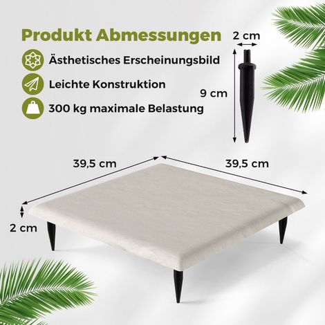 Lot de 16 dalles de jardin beige en polypropylène avec 64 piquets et surface antidérapante pour pelouse, cour et allée (1/5)
