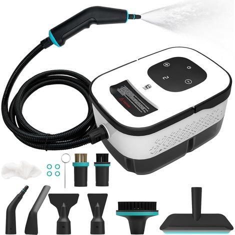 Nettoyeur vapeur portatif de 2500 W, doté de 6 vitesses, d'un grand réservoir et de 10 accessoires, il chauffe en 10 secondes idéal pour nettoyer la cuisine, la salle de bain, la voiture, le carrelag (1/5)
