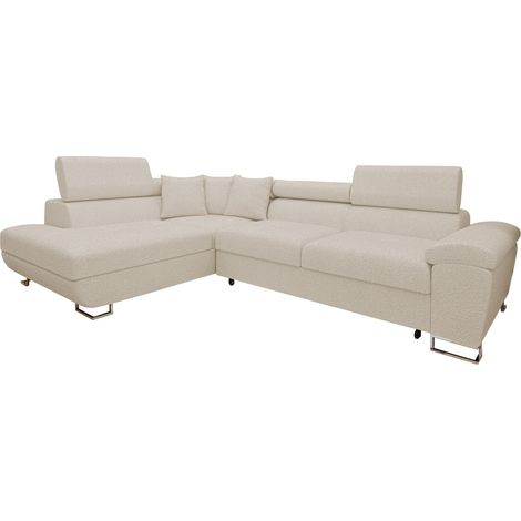 Sofá rinconero Comfivo Ruta VII, Abriamo 03, Función de descanso, Almacenaje, 270x202x71cm, 0