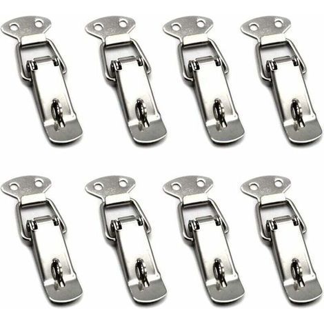 8 Pièces Fermeture a Levier Fermeture à Ressort Loquet Bascule en Acier Inoxydable Pour Coffre à Outils,Tiroir,Armoire et Coffre - Silver (1/5)