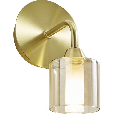 Forum Spa Patras Satin Brass/Champagne 135mm 1 Lamp Wall Light - SPA-35811-CHAMP (1/3)