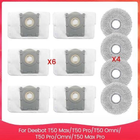 Zubehörset für Ecovacs Deebot T50 Max, T50 Pro, T50 Omni Staubsauger: Reinigungstücher, Staubbeutel. (1/5)