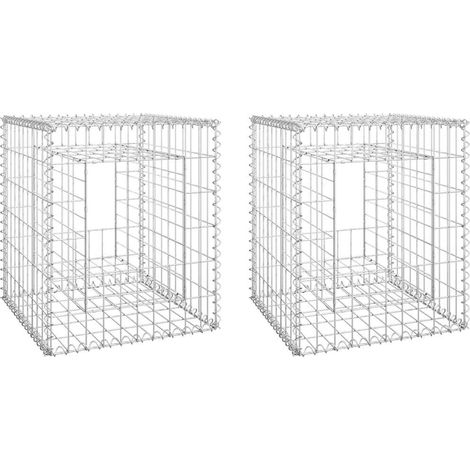 vidaXL Cestas postes de gaviones 2 unidades hierro 50x50x60 cm (1/2)