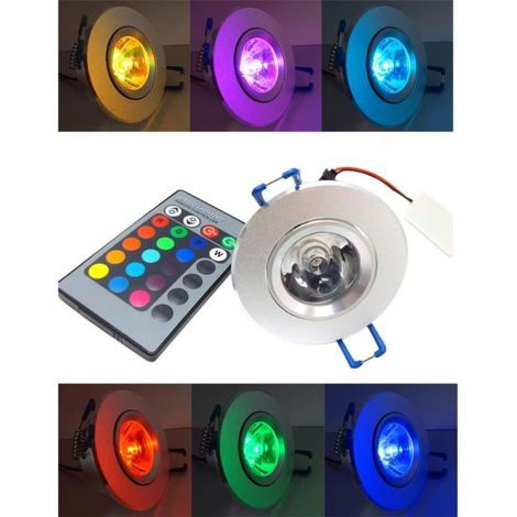 BLOOMWIN LED Spot Encastrable 5pcs RGB Multicolore Ampoule avec Telecommande 220V 16 Couleur Lampe Plafonnier Ronde pour Salon (1/4)