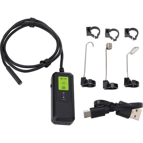 Endoscope industriel WiFi avec lumière 8 mm HD, caméra endoscope portative à double objectif pour l'inspection automobile et des pipelines 1 m/3,3 pieds (1/5)