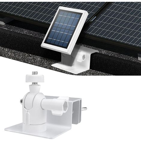 1 support universel de gouttière réglable en aluminium pour caméra Panneau solaire avec filetage 1/4" pour Mini2 (blanc) (1/5)
