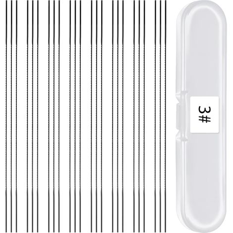 24 Pièces Lames de Scie à Chantourner 130mm Nr.3 avec boîte en plastique Scie a Chantourner,Lames de Scie en Acier Carbone pour Bois, Plastique, Mousse, Métaux mous(Nr.3) (1/5)