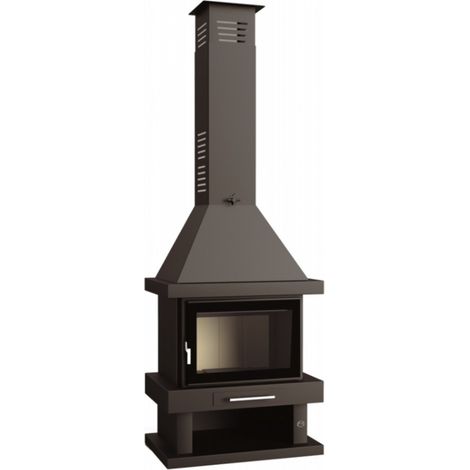 Chimenea Leña FM Modelo C-200 K Interior Vermiculita y Cristal Serigrafiado. (1/2)