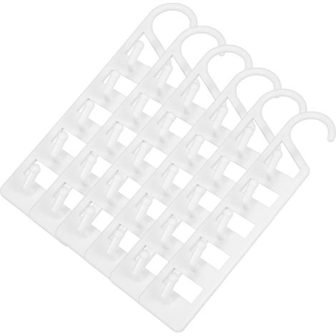 Lot de 6 Cintres Multi-usages en Plastique Robuste Couleur Blanc Lait, Gain de Place pour Placards, Supports Verticaux Peu Encombrants, pour Rangement Vêtements, Pantalons (1/5)
