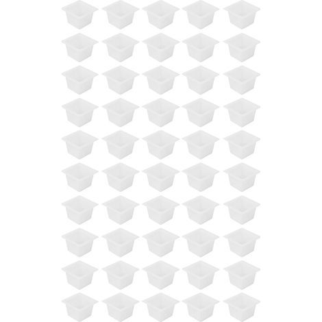 50 Pcs Carré Hydroponique Net Pot Culture Hors-Sol Fleur Plante De Plus En Plus BasketWhite (1/5)