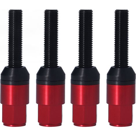 20 konische Radmuttern aus Aluminium M12x1,5, konische Felgenschrauben mit roter Kappe, 20er-Packung (1/5)