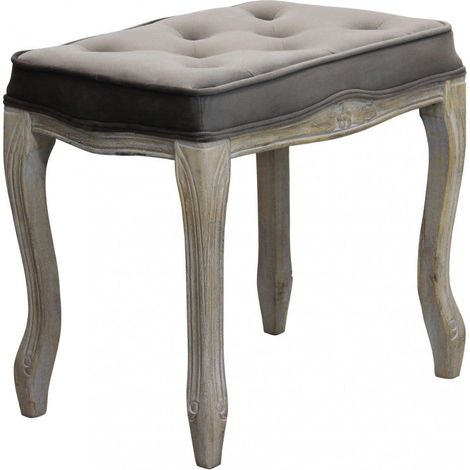 Sgabello in velluto con struttura in legno elegante 50x36xH47 cm -  Taupe
