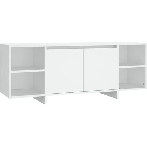 Meuble TV Blanc 130x35x50 cm (1/5)