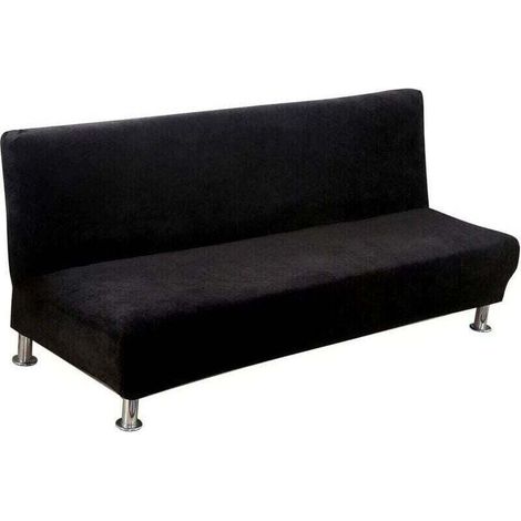 Housse Clic Clac Housse Canape Lit Extensible , XU,Anti-Taches Housse bz Housse de canapé sans Bras Noir - KZQ