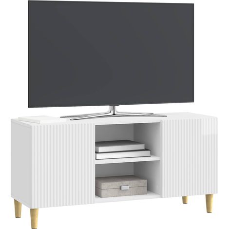 Maison Exclusive - TV-Schränk Hochglanz Weiß 102 x 34,5 x 50 cm H