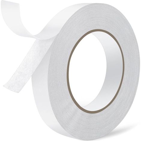Doppelseitiges Klebeband, Breite 20 mm, Länge 50 m, doppelseitig, extra stark, für den Außenbereich, weiß, vielseitig einsetzbar, starkes Klebeband für Büro, Scrapbooking, Auto, DIY, Klebstoff (1/4)