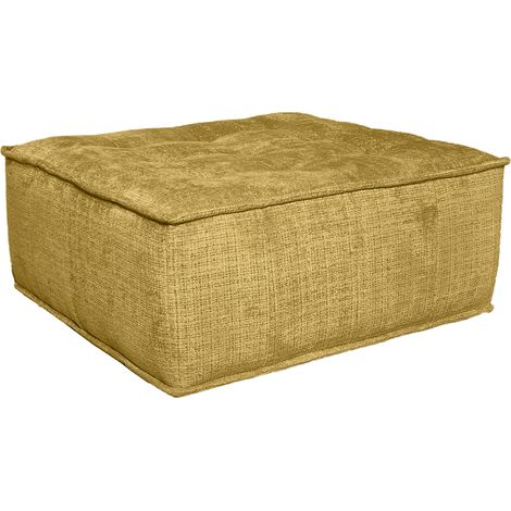 Pouf pour canapé modulable en tissu texturé moutarde - SWAY (1/5)