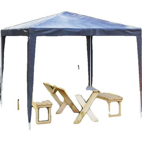 Gazebo Zelt, Robuster Stahlrahmen, Einfache Montage, Blau (1/2)