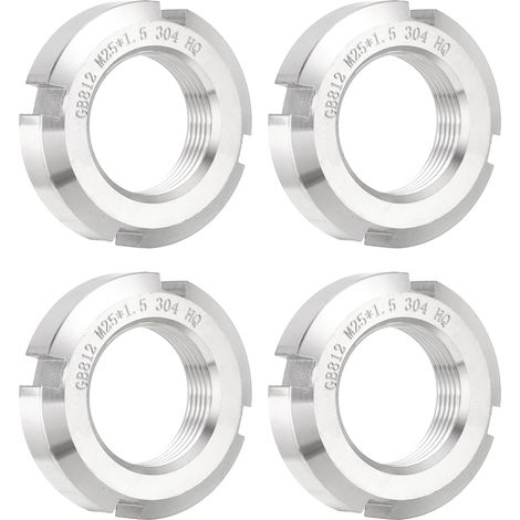 4Pcs M25 x 1,5 mm Écrous Ronds à Quatre Fentes de Retenue Argent (1/5)