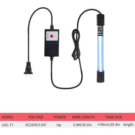 Lampe de stérilisation UV avec minuterie, lampe de stérilisation pour aquarium, lampe de stérilisation submersible, lampe de désinfection ultraviolette pour bassin à poissons (1/5)