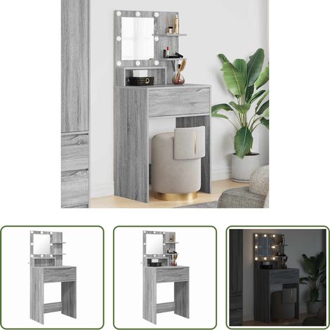 vidaXL Mesas de tocador de dormitorio Sonoma gris 60 x 39,5 x 135 cm (1/5)