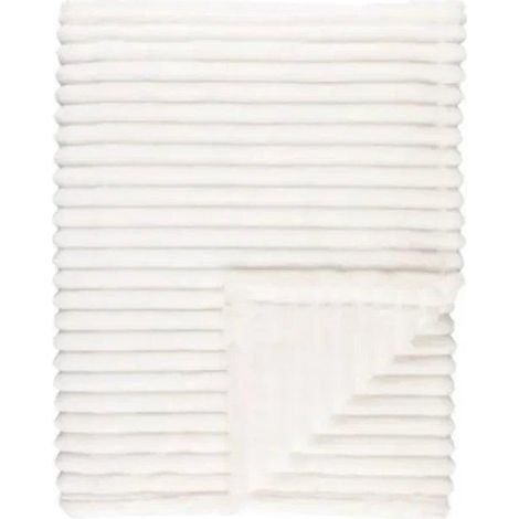 4living MORRIS coperta bianca naturale 140 x 200 cm