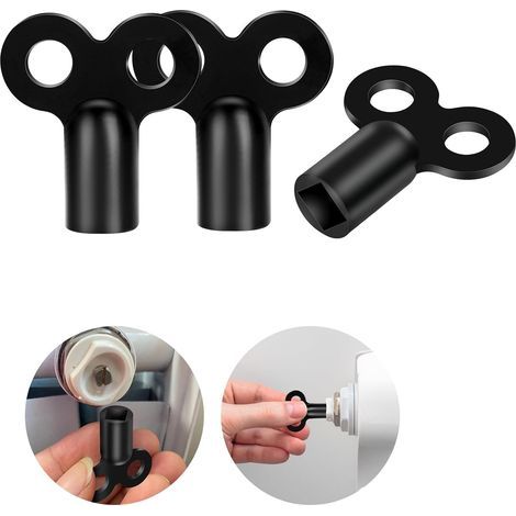 Set mit 3 Universal-Heizkörperentlüftungsschlüsseln, Zinklegierung, 5 mm Vierkantloch, Zentralheizung (1/5)