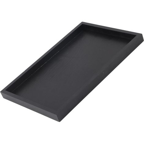 Bandeja rectangular de madera maciza para servir té, café y aperitivos, 22 x 12 x 2 cm. (1/5)