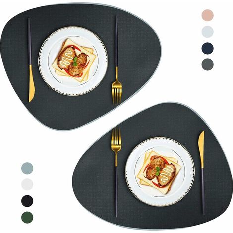 DEESSE SHOP - Sets de table ronds en cuir pour table à manger tapis résistant à la chaleur antidérapant lavable isolation napperons de cuisine napperons de cuisine sets de table de style nordique ense (1/5)