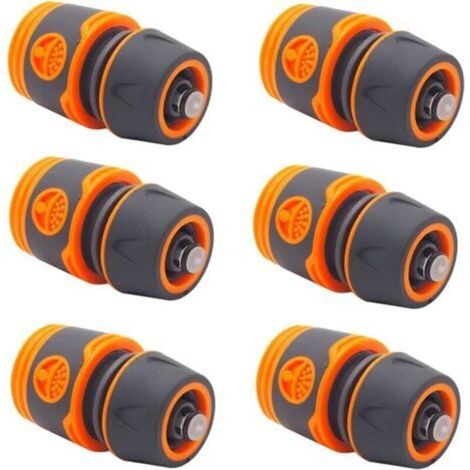 6 raccords waterstop, raccord de tuyau 1/2", plastique Raccord de tuyau rapide avec fonction waterstop- (1/5)