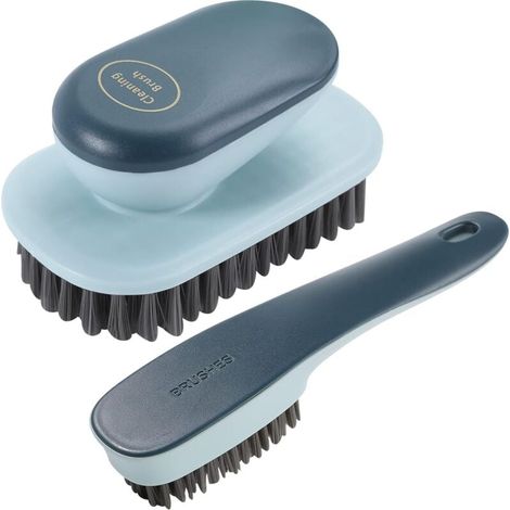 Paquet De 2 Brosses À Récurer Le Linge Douces Pour Nettoyer Chaussures Et Vêtements Tachés Outil Ménager Bleu (1/4)