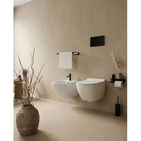 Exagonshop Sanitari sospesi salva spazio rimless ceramica bianco